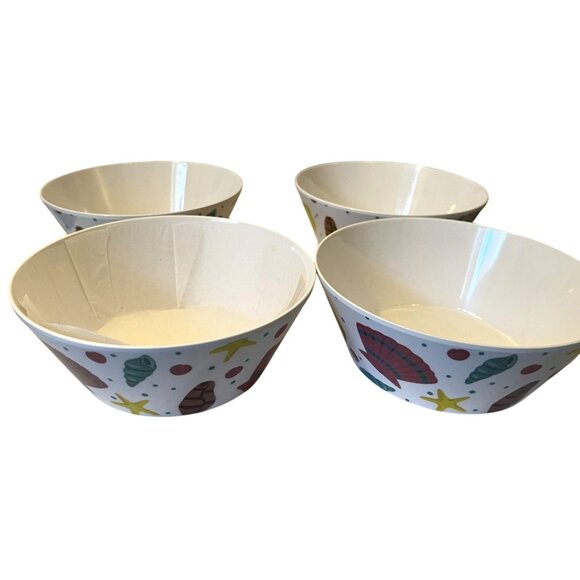 Temptations By Tara Melamine Seashells Tailgate Summer Beach Party Set of Six - Picture 4 of 9